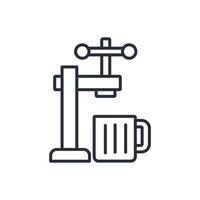 draught beer icon. .Editable stroke.linear style sign for use web design,logo.Symbol illustration. vector