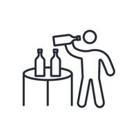 drinking beer icon. .Editable stroke.linear style sign for use web design,logo.Symbol illustration. vector