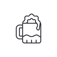Non alcoholic beer icon. .Editable stroke.linear style sign for use web design,logo.Symbol illustration. vector