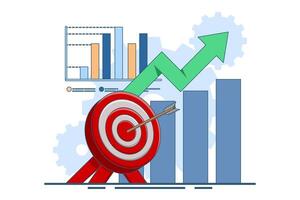Business performance data analysis concept, search engine optimization, market research chart, Data Analysis, Financial Report, Business Strategy, target business. vector