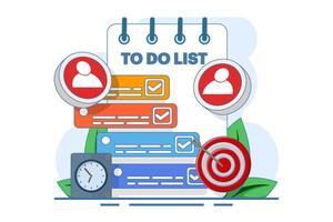Clipboard concept with checklist and check marks. Business plan. Checklist, marketing strategy, survey, completed tasks, successful teamwork. illustration. vector