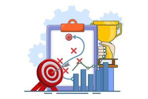 Business performance data analysis concept, search engine optimization, market research chart, Data Analysis, Financial Report, Business Strategy, Financial Forecast. illustration. vector