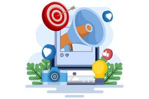 Digital Marketing Concepts, Influencer Marketing, Social Media Marketing, Advertising, Marketing, Business Promotion, Ecommerce, Support, Strategy Concepts for UI, Web Design, Landing Page. vector