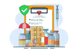 Healthcare concept explained through attractive visuals on the theme of co-payments, coverage and deductibles, featuring interaction with financial. vector