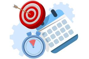 time management concept schedule, target, deadline, planner, business planning and organizing, project management. vector