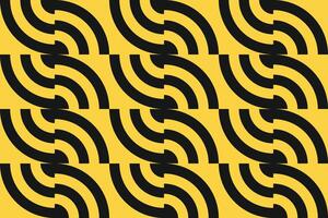 Circular Designs Yellow and Black Geometric Pattern and Background vector