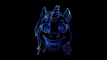 Unicorn with a Big Smile A unicorn with a big, friendly smile and simple, cute features. video