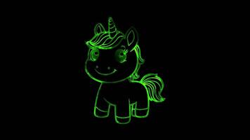 Unicorn with a Big Smile A unicorn with a big, friendly smile and simple, cute features. video