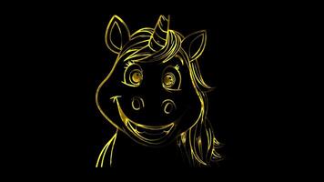 Unicorn with a Big Smile A unicorn with a big, friendly smile and simple, cute features. video