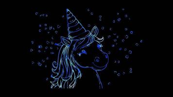 Unicorn with a Party Hat A unicorn wearing a colorful party hat and surrounded by confetti. video