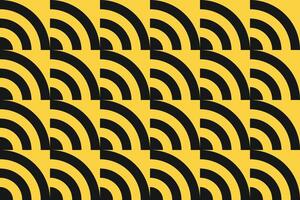Circle Shape Yellow and Black Geometric Pattern vector