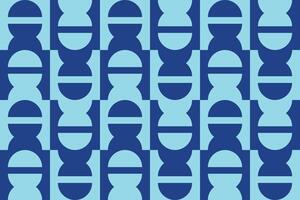 Circle Shapes Up and Down Blue Geometric Pattern vector