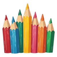 A row of colored pencils png