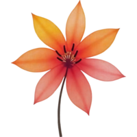 A flower with a stem and petals is shown in a close up png