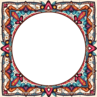 A colorful frame with a flowery design png