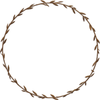 A wavy line of leaves forms a circle png