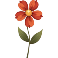A red flower with a yellow center png