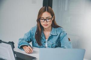 Female programmer working on coding, software development and web design.Concept technology development. photo