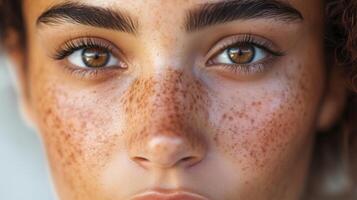 Close-up of woman with melasma photo