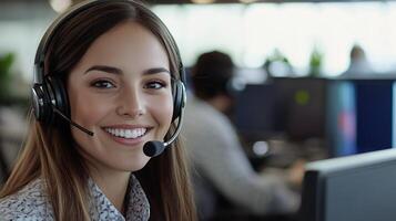 Smiling call center agent photo