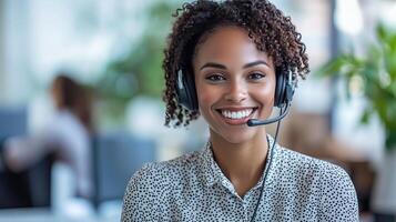 call center woman agent photo