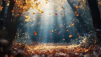 Enchanting autumn woodland photo