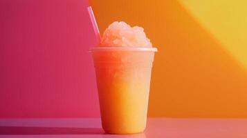 ice slushy in a plastic cup photo