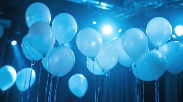 balloons inspiration illuminated by blue stage photo
