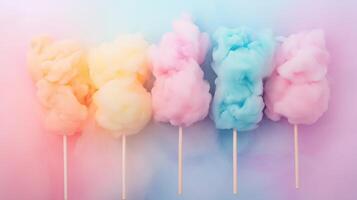 cotton candy decoration in soft pastel color photo