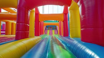 bounce child house fun photo