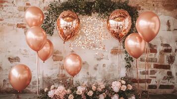 decoration rose gold balloons photo