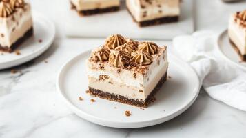 Peanut Butter Cheesecake Bars Lunch. photo