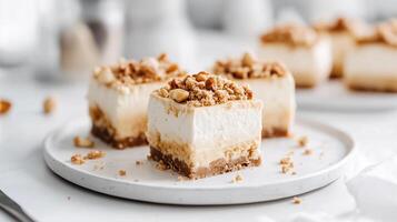 Peanut Butter Cheesecake Bars Candy. photo