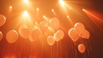 White balloons illuminated photo