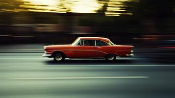 fast moving car journey photo