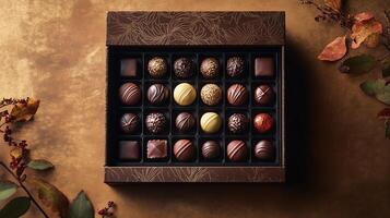 a set of gourmet chocolate photo