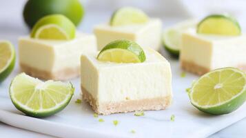 Lime Cheesecake Bars. photo