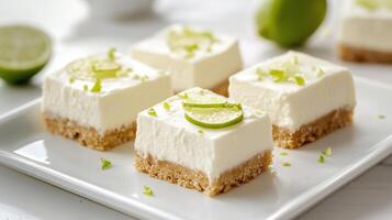Lime Cheesecake Cafe Bars. photo