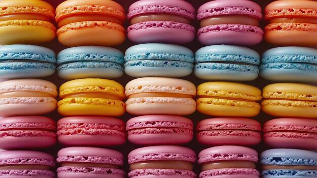 macaroons in rows photo