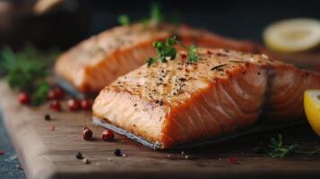 baked salmon seafood photo