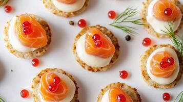 canape with salmon snack photo