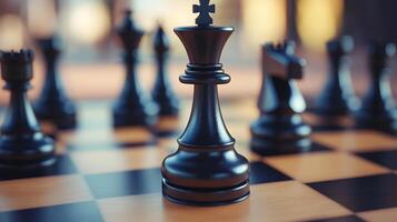 chess pieces on a chessboard success photo