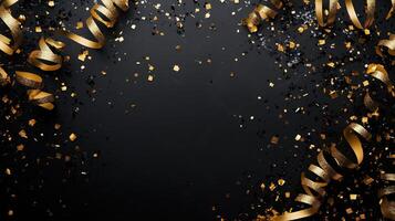 design New Years frame of shiny black photo