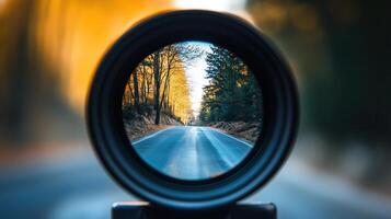 A roadmap through a blurry camera equipment photo