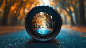 A roadmap through a blurry camera lens technology photo