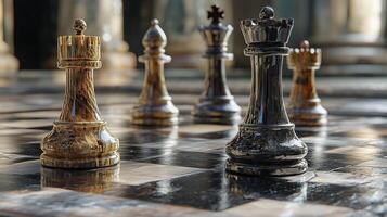 chess pieces on a chessboard competition photo