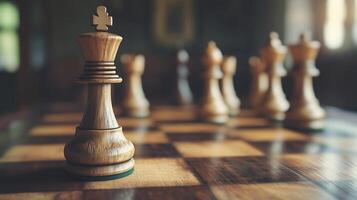 chess pieces on a chessboard strategy photo