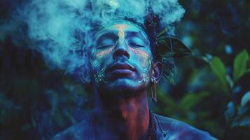 Ayahuasca compilation collection. Shamanic meditation photo