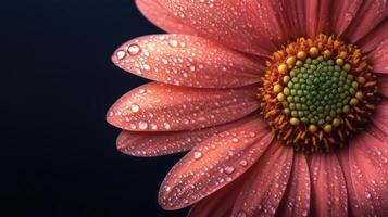 Gerber daisy macro with raindrop photo