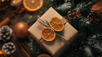 christmas package gift box photo
